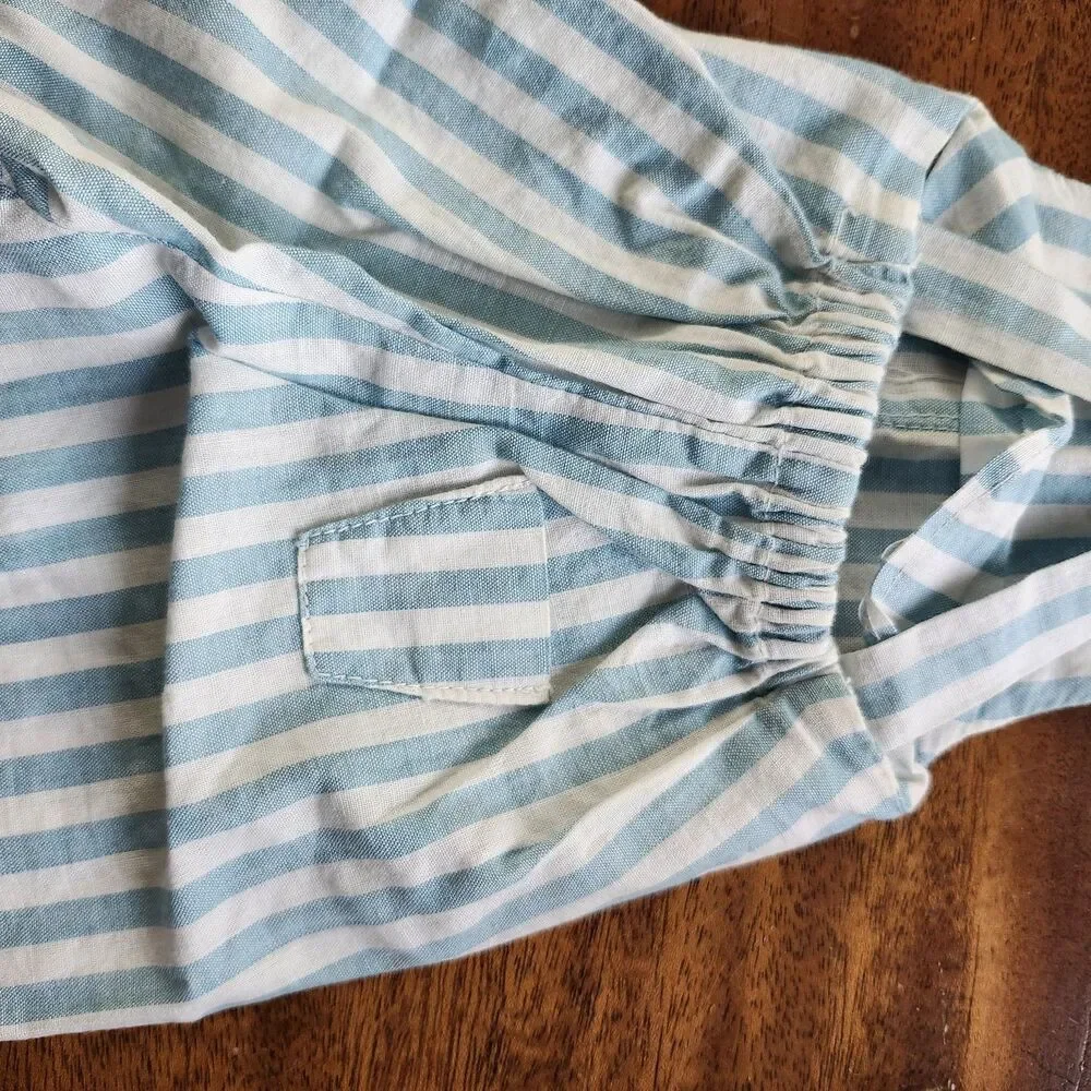 Vintage Style Doll Clothes Lot Blue Striped Romper White Panties Apron Socks
